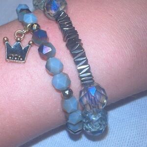 Charming Silver and Blue Kids' Ermish Bracelet Set